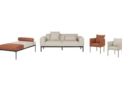 Chaise longue MALMOS Lino sintetico Marrone dorato