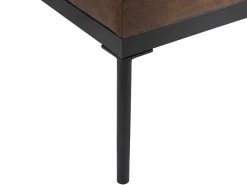 Chaise longue MALMOS Lino sintetico Pelle sintetica Marrone scuro