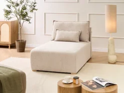 Chaise longue NERBO Bouclé Beige
