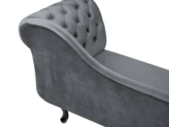 Chaise longue versione destra NIMES Velluto Grigio