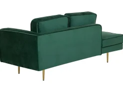 Chaise longue versione destra MIRAMAS Velluto Verde smeraldo