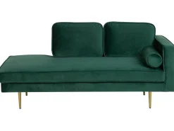 Chaise longue versione destra MIRAMAS Velluto Verde smeraldo