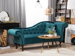 Chaise longue versione destra LATTES Velluto Foglia di tè