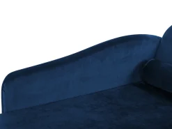 Chaise longue versione destra LUIRO Velluto Blu marino con contenitore