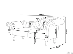 Chaise longue versione destra LATTES Velluto Rosa