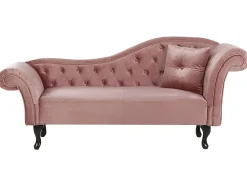 Chaise longue versione destra LATTES Velluto Rosa