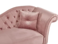 Chaise longue versione destra LATTES Velluto Rosa