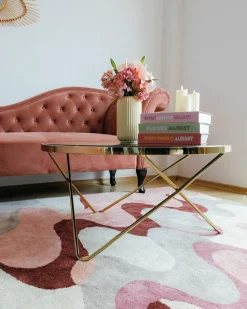 Chaise longue versione destra LATTES Velluto Rosa