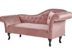 Chaise longue versione destra LATTES Velluto Rosa