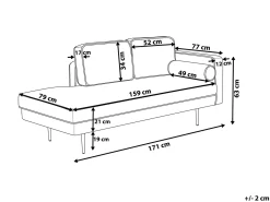 Chaise longue versione destra MIRAMAS Velluto Beige
