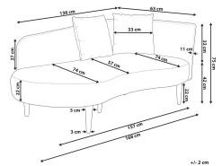 Chaise longue versione destra CHAUMONT Velluto Tortora