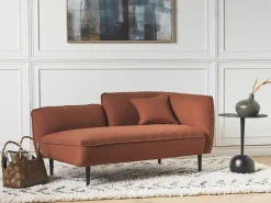 Chaise longue versione destra CHEVANNES Bouclé Rosso scuro