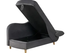 Chaise longue versione destra MERI Velluto Grigio scuro con contenitore