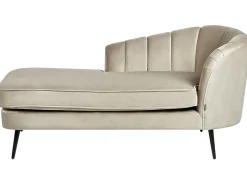 Chaise longue versione destra ALLIER Velluto Beige