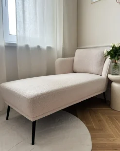 Chaise longue versione destra ARTHEZE Bouclé Bianco sporco