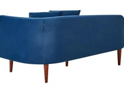 Chaise longue versione destra CHAUMONT Velluto Blu marino