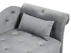 Chaise longue versione destra IVRY Velluto Grigio