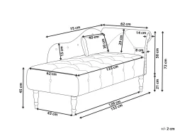 Chaise longue versione destra IVRY Velluto Grigio