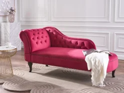 Chaise longue versione sinistra NIMES Velluto Bordeaux