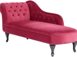Chaise longue versione sinistra NIMES Velluto Bordeaux