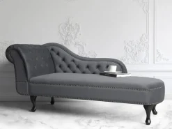 Chaise longue versione sinistra NIMES Velluto Grigio