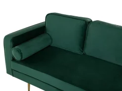 Chaise longue versione sinistra MIRAMAS Velluto Verde smeraldo
