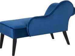 Chaise longue versione sinistra BIARRITZ Velluto Blu marino