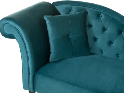Chaise longue versione sinistra LATTES Velluto Foglia di tè