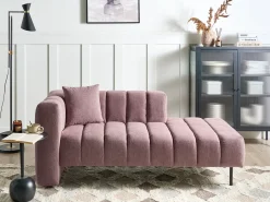 Chaise longue versione sinistra LANNILS Tessuto Rosa