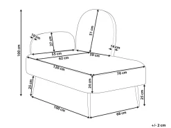 Chaise longue versione sinistra ARCEY Tessuto Marrone