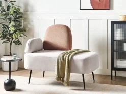Chaise longue versione sinistra ARCEY Tessuto Marrone