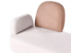 Chaise longue versione sinistra ARCEY Tessuto Marrone