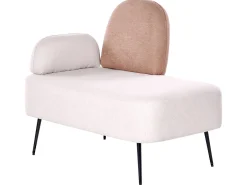 Chaise longue versione sinistra ARCEY Tessuto Marrone