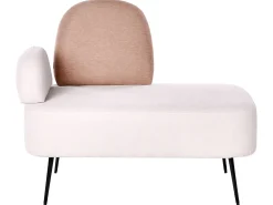 Chaise longue versione sinistra ARCEY Tessuto Marrone