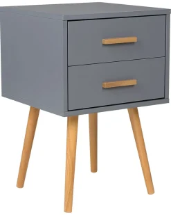 Comodino 2 cassetti ALABAMA Grigio