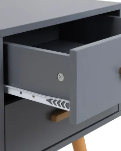 Comodino 2 cassetti ALABAMA Grigio