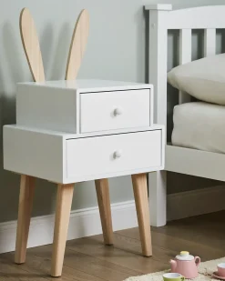 Comodino 2 cassetti BANKS Bianco
