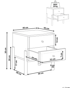 Comodino 2 cassetti COLLINS Marrone chiaro