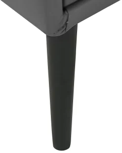 Comodino 2 cassetti ESSONNE Pelle sintetica Grigio