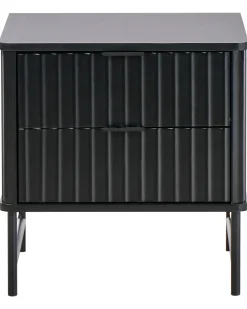 Comodino 2 cassetti GLASTONBURY Nero