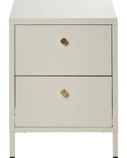 Comodino 2 cassetti KYLEA Metallo Beige