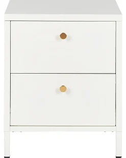 Comodino 2 cassetti KYLEA Metallo Bianco