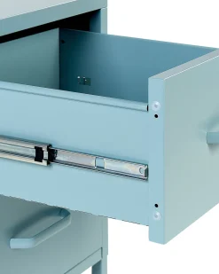 Comodino 2 cassetti MALAVI Metallo Azzurro