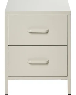 Comodino 2 cassetti MALAVI Metallo Beige