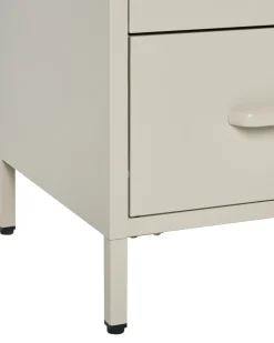 Comodino 2 cassetti MALAVI Metallo Beige