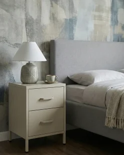 Comodino 2 cassetti MALAVI Metallo Beige