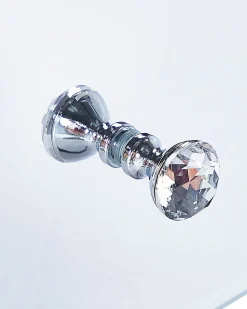 Comodino 2 cassetti NESLE Vetro Argento specchiato