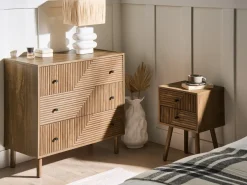 Comodino 2 cassetti RONGE Marrone chiaro