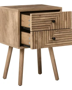 Comodino 2 cassetti RONGE Marrone chiaro
