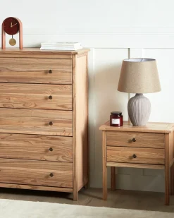 Comodino 2 cassetti SALTON Legno di sassofrasso Marrone